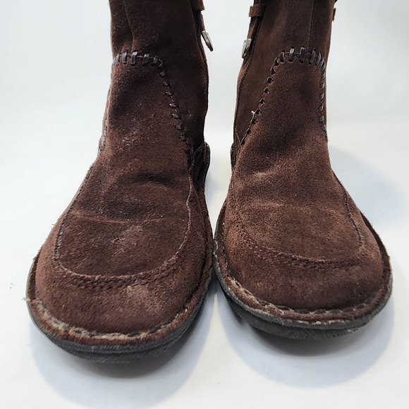Minnetonka Brown Suede leather Winter Boots Womens 7 Faux Fur Lined Mid Calf - Picture 4 of 10